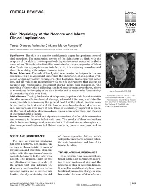 Skin Physiology of the Neonate and Infant: Clinical Implications.